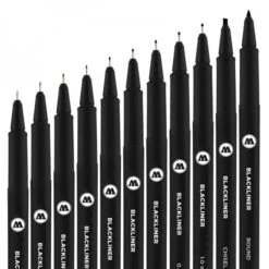 MOLOTOW BLACKLINER WALLET COMPLETE SET 11PCS -Modèles Figurines Boutique feutre tecnhnique fin molotow blackliner 02