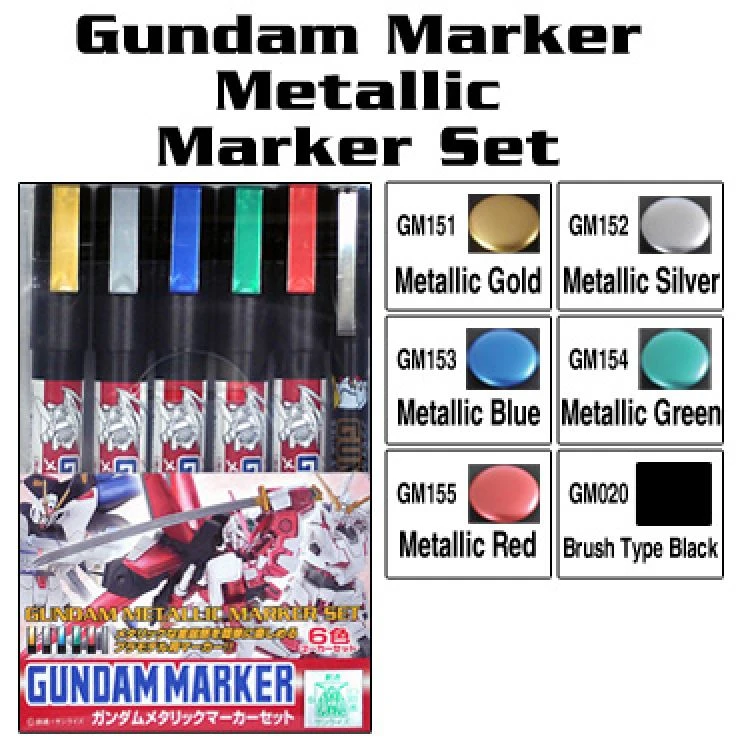 BANDAI GUNPLA MARKER GUNDAM SET METALLIC BANDAI GUNPLA MARKER GUNDAM SET METALLIC -Modèles Figurines Boutique gms121 gundam marker metallic set set of 6
